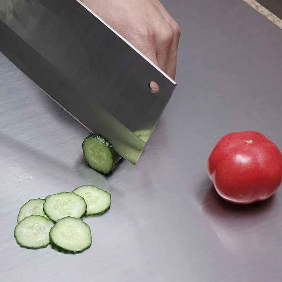 L-shaped folding chopping board stainless steel double-sided chopping board kitchen household fruit cutting and kneading panel