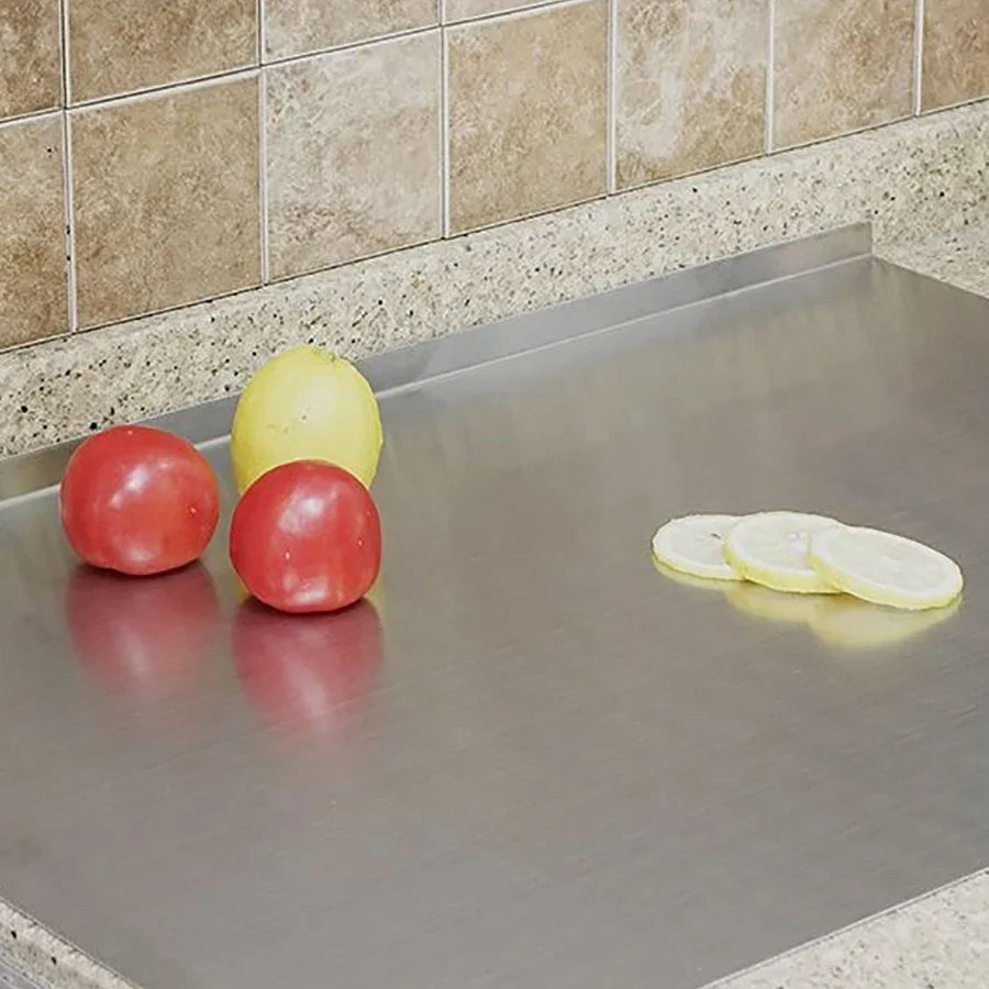 L-shaped folding chopping board stainless steel double-sided chopping board kitchen household fruit cutting and kneading panel