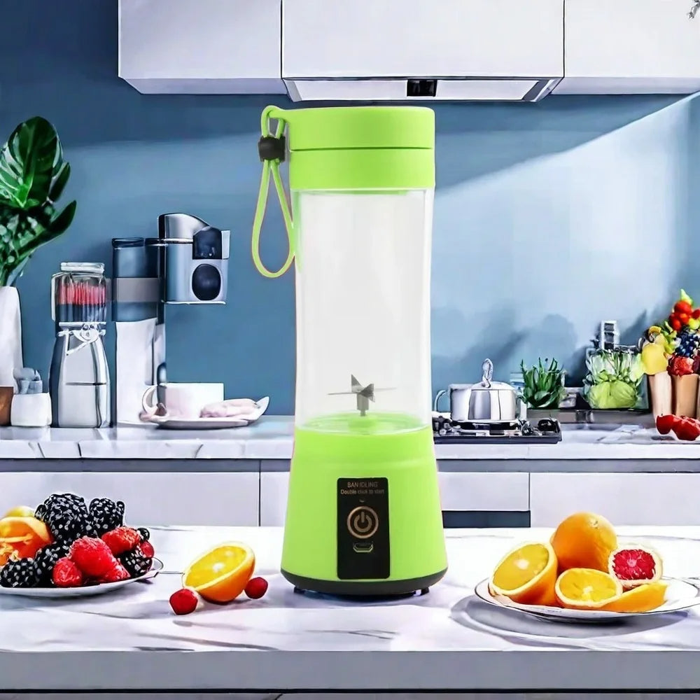 6 Blades Electric Blender Mini Portable Juicer Usb Rechargeable 380ml (random Color)