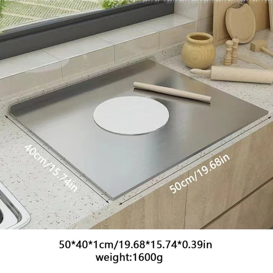 L-shaped folding chopping board stainless steel double-sided chopping board kitchen household fruit cutting and kneading panel