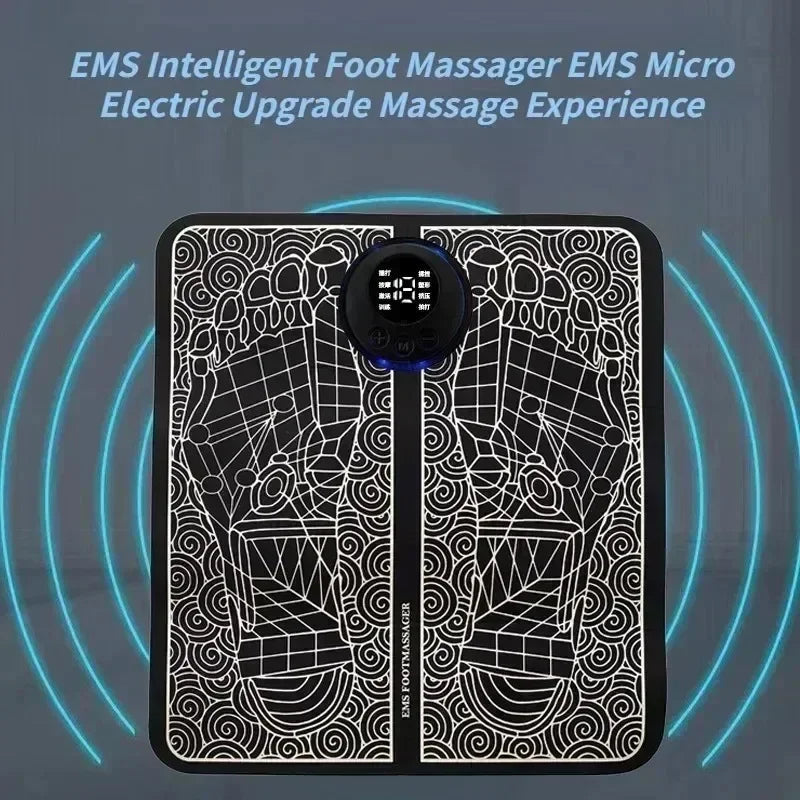 Ems Foot Massager Mat Electric Usb Charging Smart Display Tens Acupuncture Feet Cushion Blood Circulation Pad Health Care Home